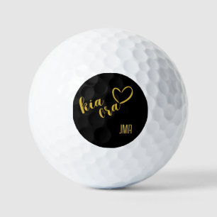 NIEUW-ZEELAND KIA ORA MAORI GOUD MONOGRAM KIWI'S GOLFBALLEN