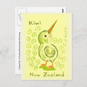 Nieuw-Zeeland Kiwi Bird Briefkaart (Voorkant / Achterkant)