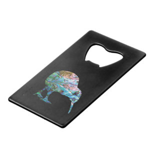 NIEUW-ZEELAND KIWI BIRD PAUA CREDITKAART FLESSENOPENER
