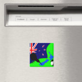 Nieuw-Zeeland, Kiwi Bird, Vlag (Fridge Magnet) Magneet (Insitu (Vaatwasser))