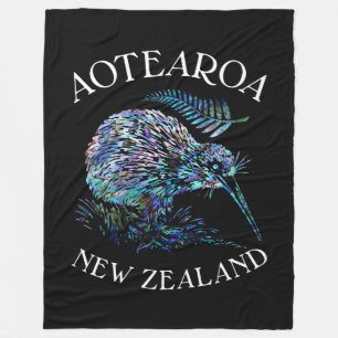 NIEUW-ZEELAND KIWI EN FERN PAUA FLEECE DEKEN