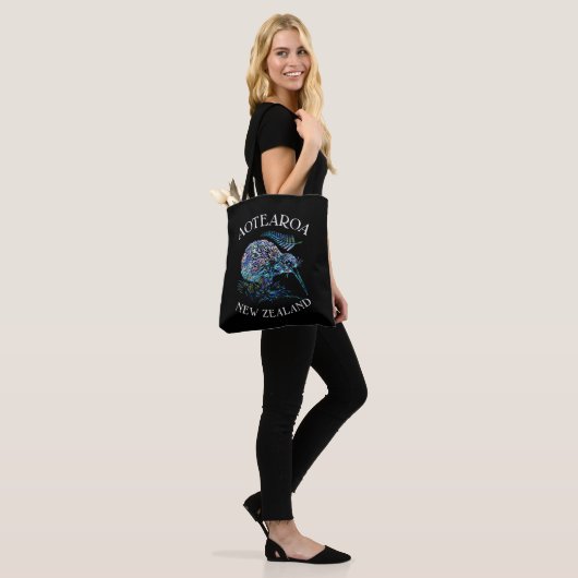 NIEUW-ZEELAND KIWI EN FERN PAUA TOTE BAG (Op model)