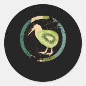  Nieuw-Zeeland Kiwi Ronde Sticker (Voorkant)