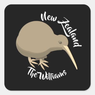 Nieuw-Zeeland Kiwi Vierkante Sticker