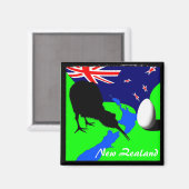 Nieuw-Zeeland, Kiwi, vlag (Magnet) Magneet (Voorkant / Achterkant)