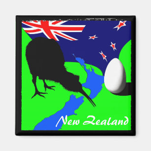 Nieuw-Zeeland, Kiwi, vlag (Magnet) Magneet