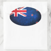 Nieuw-Zeeland; Kiwi vlag Ovale Sticker (Tas)