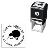 Nieuw-Zeeland Kiwi Vogel Bibliotheek Boeknaam Zelfinktende Stempel (In situ)