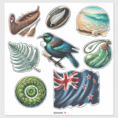 Nieuw-Zeeland Kiwiana Set 1 Sticker (Vel)