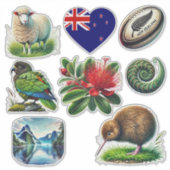 Nieuw-Zeeland Kiwiana Set 2 Sticker (Voorkant)