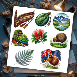 Nieuw-Zeeland Kiwiana Set 3 Sticker