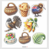 Nieuw-Zeeland Kiwiana Set 5 Sticker (Vel)