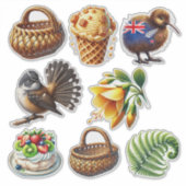 Nieuw-Zeeland Kiwiana Set 5 Sticker (Voorkant)