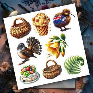 Nieuw-Zeeland Kiwiana Set 5 Sticker