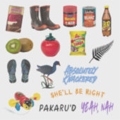 Nieuw-Zeeland Kiwiana Set 6 Sticker (Voorkant)