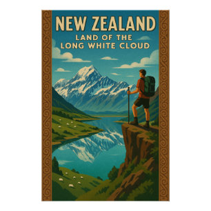 Nieuw-Zeeland - Land van de Lange Witte Wolk Perfect Poster
