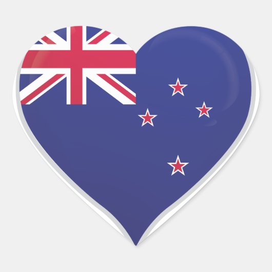 Nieuw-Zeeland liefde vlag trots hart sticker (Voorkant)