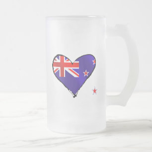 Nieuw-Zeeland liefdesvlaggeschenken Matglas Bierpul