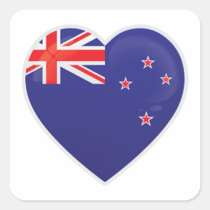 Nieuw-Zeeland Love Icon Vierkante Sticker