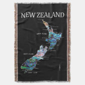 NIEUW ZEELAND MAP EENVOUDIGE PAUA DEKEN (Voorkant Verticaal)