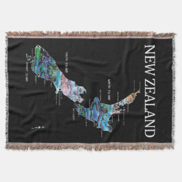 NIEUW ZEELAND MAP EENVOUDIGE PAUA DEKEN