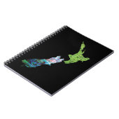 NIEUW ZEELAND MAP EENVOUDIGE PAUA EN FERNES NOTITIEBOEK (Linkerzijde)
