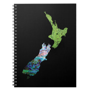 NIEUW ZEELAND MAP EENVOUDIGE PAUA EN FERNES NOTITIEBOEK
