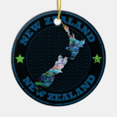 NIEUW ZEELAND MAP EENVOUDIGE PAUA KERAMISCH ORNAMENT (Voorkant)