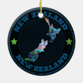 NIEUW ZEELAND MAP EENVOUDIGE PAUA KERAMISCH ORNAMENT (Achterkant)
