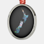 NIEUW ZEELAND MAP EENVOUDIGE PAUA METALEN ORNAMENT (Links)