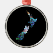 NIEUW ZEELAND MAP EENVOUDIGE PAUA METALEN ORNAMENT (Voorkant)