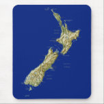 Nieuw-Zeeland Map Mousepad Muismat<br><div class="desc">Dit mousepad-ontwerp bevat een reliëfkaart van Nieuw-Zeeland. Rekindle New Zealand herinneringen aan de computer.</div>