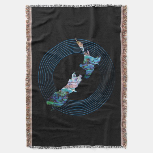 NIEUW ZEELAND MAP RINGS PAUA DEKEN (Voorkant Verticaal)