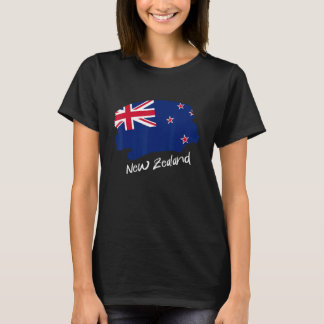 Nieuw-Zeeland met de vlag van Nieuw-Zeeland T-shirt