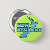 NIEUW-ZEELAND met een kaart Ronde Button 5,7 Cm (Voorkant /achterkant)
