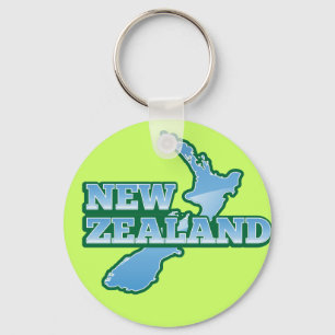 NIEUW-ZEELAND met een kaart Sleutelhanger