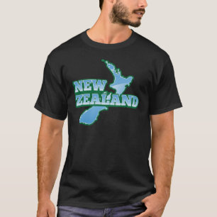NIEUW-ZEELAND met een kaart T-shirt