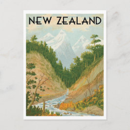 Nieuw-Zeeland met vintage reisstijl Briefkaart