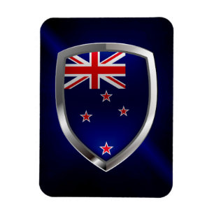 Nieuw-Zeeland Metallic Emblem Magneet