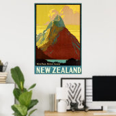 Nieuw-Zeeland ~ Miter Peak Canvas Poster (Thuiskantoor)