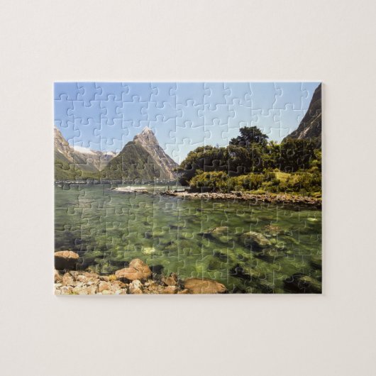Nieuw-Zeeland, Miter Peak en Bowen die de rivier b Legpuzzel (Horizontaal)