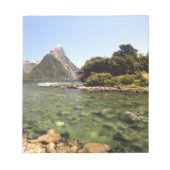 Nieuw-Zeeland, Miter Peak en Bowen die de rivier b Notitieblok (Voorkant)