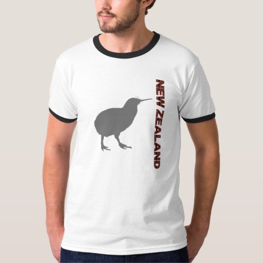 Nieuw-Zeeland Modern Kiwi Mannen Ringer T-Shirt (Voorkant)