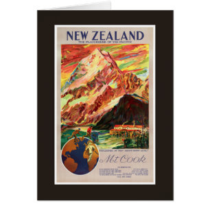 Nieuw-Zeeland Mt. Cook Vintage Travel Poster