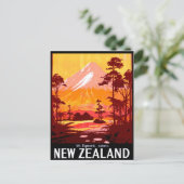 Nieuw-Zeeland, Mt. Egmont, vintage-reis Briefkaart (Staand voorkant)