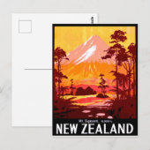 Nieuw-Zeeland, Mt. Egmont, vintage-reis Briefkaart (Voorkant / Achterkant)