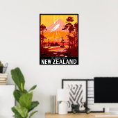 Nieuw-Zeeland, Mt. Egmont, vintage-reis Poster (Thuiskantoor)