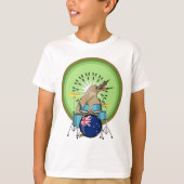 Nieuw-Zeeland Music Kiwi drummer T-shirt (Voorkant)