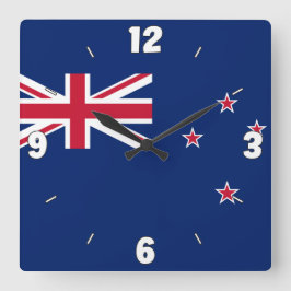 Nieuw-Zeeland Nationale Vlagpatriottische wateren Vierkante Klok