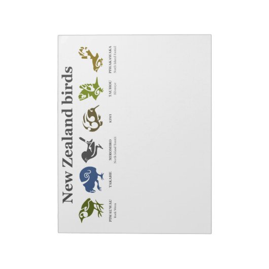 Nieuw-Zeeland Native-vogelnote Notitieblok (Linkerzijde)